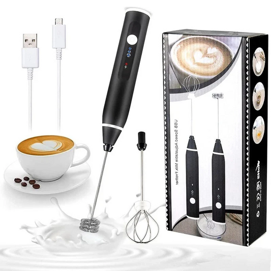 2 in 1 Rechargeable Electric Mixer (Handheld Milk Frother Electric Whisk/Coffee Beater)